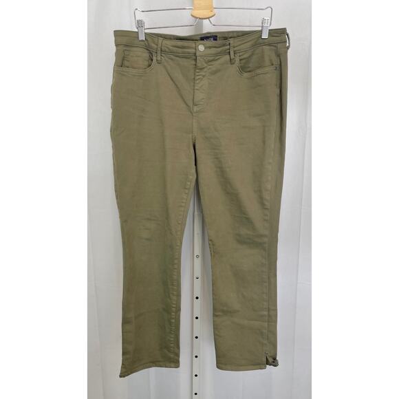 NYDJ Sheri Slim Jeans High Rise Ankle Stretch Zip Fly Avocado Green Size 16 - Picture 10 of 10